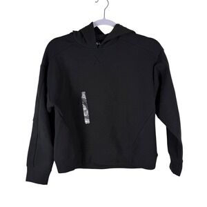 DSG Girls Sport Fleece Top Hoodie Black‎ Sweatshirt Size M (10-12) Soft NEW